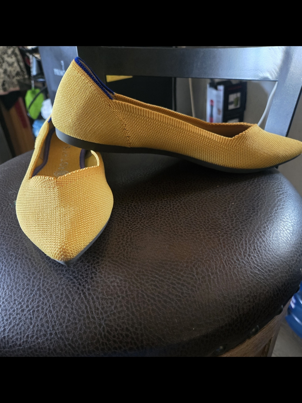 Rothy's Mustard Yellow Pointed-Toe Flats - Picture 3 of 8